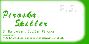 piroska spiller business card